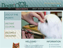 Tablet Screenshot of dogsowngroomingsalon.com